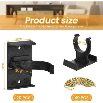 20 pcs Furniture Foot Fixing Clamp 28mm to 32mm Plinth Clamp Screwable Plinth Clamp Kick Plate Clamp Kitchen Plinth Fixing Clamp with 40 Screws, DEBUNS.