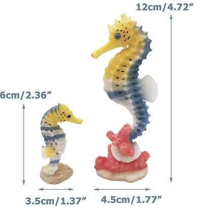 Aquarium Seahorse Decoration Resin Seahorse Statue Ornament Aquarium - 2 Pieces.