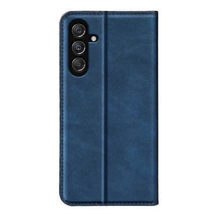 Retro-skin Magnetic Leather Phone Case Dark Blue For Samsung Galaxy M34 5G.