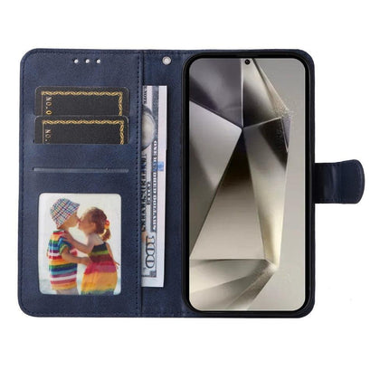 SKALO Samsung S25 Ultra PU Leather Wallet Case - Multiple Colors Blue_max Blue.