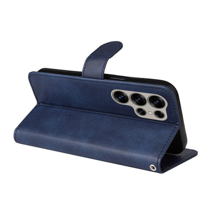 SKALO Samsung S25 Ultra PU Leather Wallet Case - Multiple Colors Blue_max Blue.