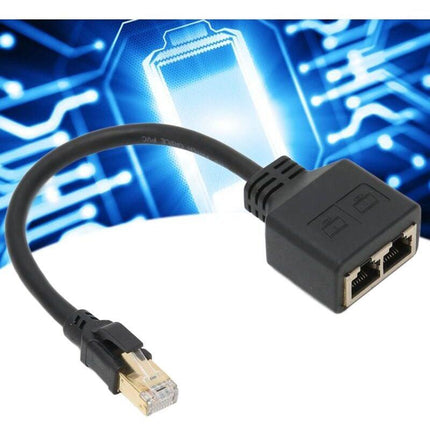 RJ45 Splitter Adapter, 1 to 2 Port RJ45 Network Ethernet Adapter Splitter, CAT8 Network Cable Splitter Adapter for Home Office,.