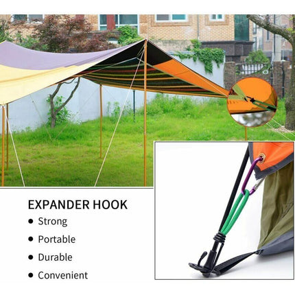 16 Pieces Rubber Straps with Hooks, Tent Rubber Hook, Camping Tent Hook Rubber Strap, for Camping, Tarpaulins, Awnings, Tents--Green.
