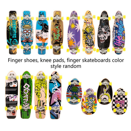 Finger Skateboard With Shoes Mini Scooter Finger Toy Set Gripboard Shoes And Pants Finger Skate Board Mini Skateboard 0.04 Black Series.