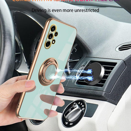 Case for Samsung Galaxy A32 5G (Green), Samsung A32 5G Case Shockproof, Plating 360 Degree Protection Magnetic Case Car Holder Case_yux.