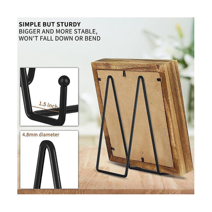 {CA} 8 inch black metal plate stand plate holder for picture, decorative plate, book.