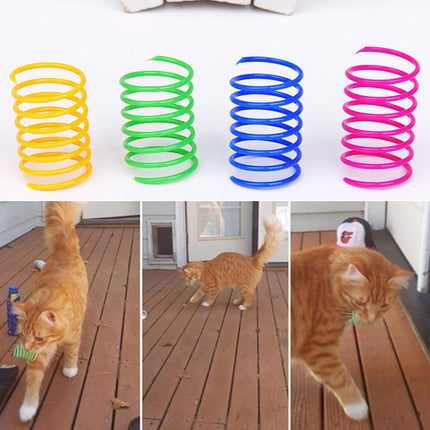 Cat Spiral Spring, Creative Toy to Pass the Time and Keep Shape Interactive Durable Heavy Duty Plastic Colorful Toy for Rocking.