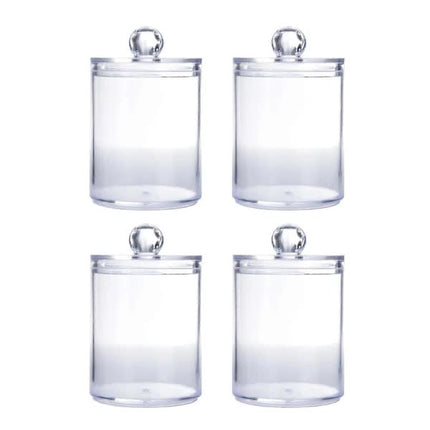 Sophisticated Crystal Glass Apothecary Jars for Bathroom Accessories, Clear Glass Container with Removable Lids for Vanity Organizers, Decora.