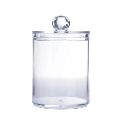 Sophisticated Crystal Glass Apothecary Jars for Bathroom Accessories, Clear Glass Container with Removable Lids for Vanity Organizers, Decora.