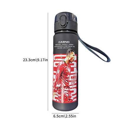 Ronaldo Sport Water Bottle with Blender Ball - BPA-Free Protein Shaker Cup B 560ml.