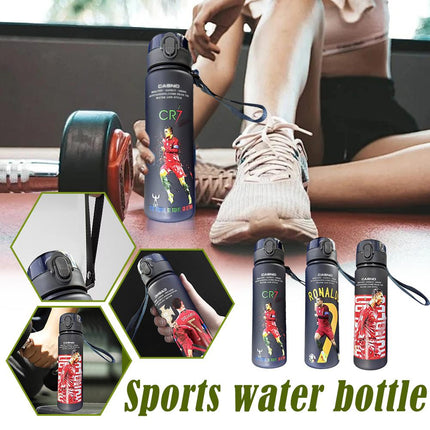 Ronaldo Sport Water Bottle with Blender Ball - BPA-Free Protein Shaker Cup B 560ml.