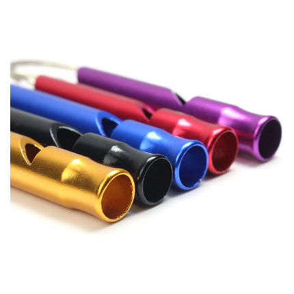 5-pack Aluminum First Aid Whistle with Keychain for Sports Referees, Hiking, Camping, Climbing.