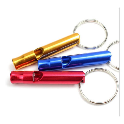 5-pack Aluminum First Aid Whistle with Keychain for Sports Referees, Hiking, Camping, Climbing.