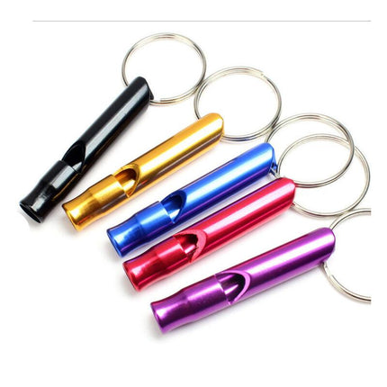 5-pack Aluminum First Aid Whistle with Keychain for Sports Referees, Hiking, Camping, Climbing.