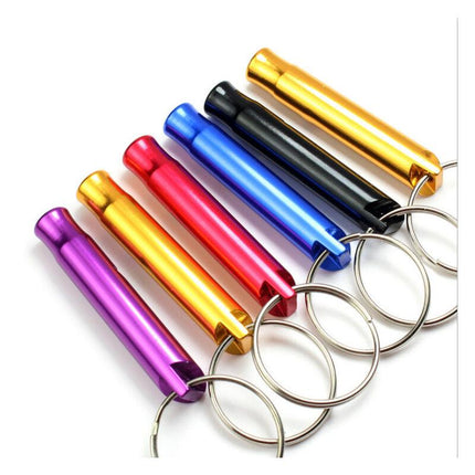 5-pack Aluminum First Aid Whistle with Keychain for Sports Referees, Hiking, Camping, Climbing.
