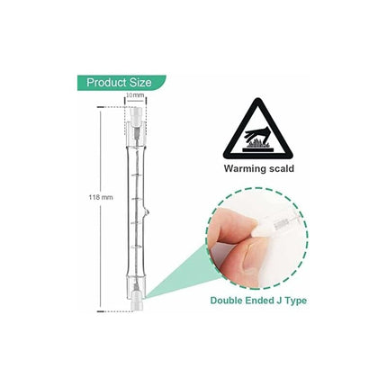 5-pack R7S Halogen bulb 118mm 200W 230V, dimmable for spotlight and landscape lighting, compatible with Philips.