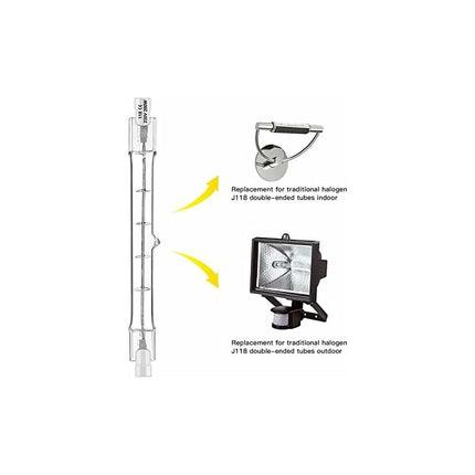 5-pack R7S Halogen bulb 118mm 200W 230V, dimmable for spotlight and landscape lighting, compatible with Philips.