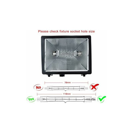 5-pack R7S Halogen bulb 118mm 200W 230V, dimmable for spotlight and landscape lighting, compatible with Philips.