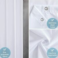 pc mildew resistant shower curtain washable waterproof fabric large polyester shower curtains for bathtub or bathroom white 200x220cm.