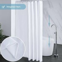 pc mildew resistant shower curtain washable waterproof fabric large polyester shower curtains for bathtub or bathroom white 200x220cm.