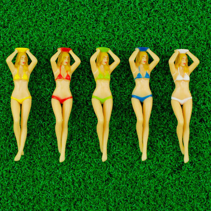 pcs Multicolor Sexy Bikini Women Golf T-shirts Gift New Design Plastic Golf Tee Shirts For Naked Girls - Women Golf Accessories.