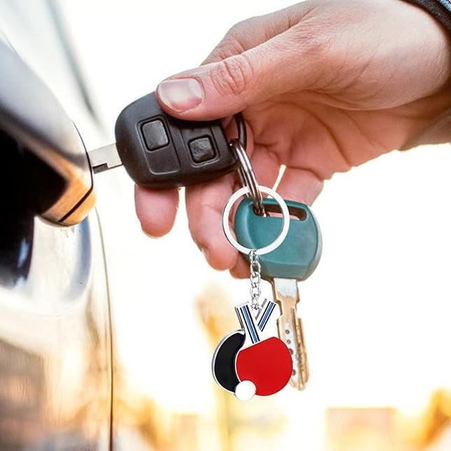 Table Tennis Racket Keychain - Sports Keychain Table Tennis Racket Bag Ornament | Table Tennis Key Holder Keychain.