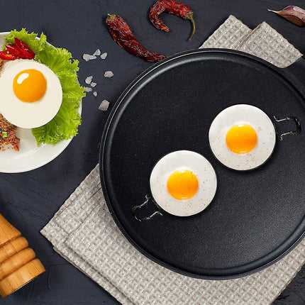 Stainless Steel Egg Ring Pancake Mold for Fried Eggs and Omelets - 4 Pieces.