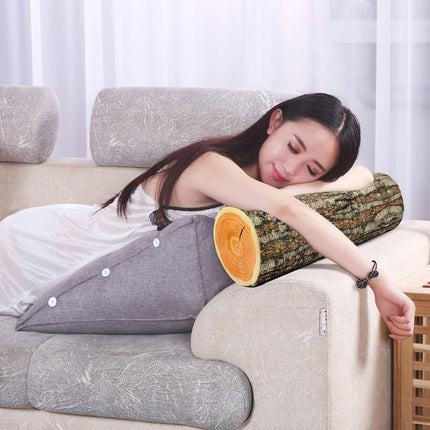 Creative natural wood design log soft chair cushions pillows round wood grain stump shaped decorative pillows pillowcase home decor.