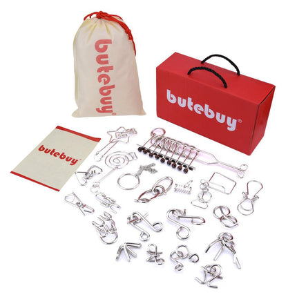 20-pack Metal Wire Puzzle Set IQ Puzzle Brain Training Toys Wire Puzzle.