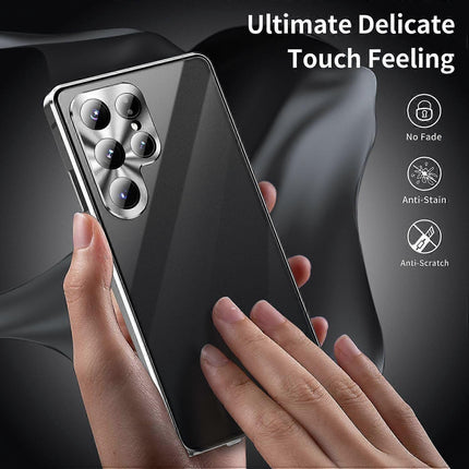 Compatible with Samsung Galaxy S25 Ultra Case Anti-Spy Double-Sided Tempered Glass Magnetic Phone Case - WELLNGS Black_yux Black.