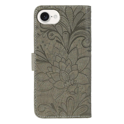 Case for iPhone 16e Lace Flowers PU Leather Flip Wallet Case.