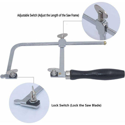 Adjustable Jeweler's Saw with 144 Blades - Professional Equipment for Jewelry Making.