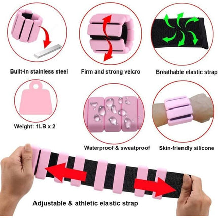 PCS Ankle Weights Adjustable Wrist Weights for Training Walking Jogging Yoga Aerobics Pilates Weight Bracelet 900G.