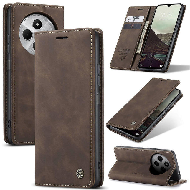 For Xiaomi Redmi 14C 4G Case CASEME 013 Series Card Holder Stand Leather Phone Case Multicolor Multicolor Multicolor Style A.