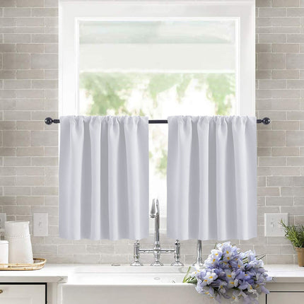 Short curtains, blackout curtains, 2 pieces white 132x46cm.