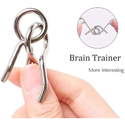 8pcs/set Metal Brain Teaser IQ Brain Training Puzzle Rings Separate Toy Board Games for Kids and Adults.