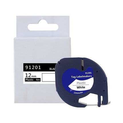 5-pack Label Tape Roll for Letratag Refill Plastic 91331, Compatible Label Tape Black on White 913 -ge.