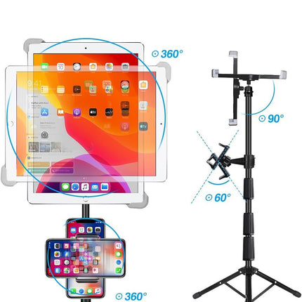 Compatible with iPad Stand, Height Adjustable iPad Holder Stand & Floor iPad Stand with 360° Rotating iPad Stand Mount.