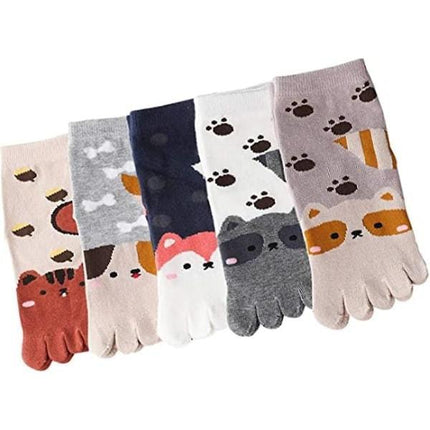 Galaxy Toe Socks for Children 5 Pairs Cartoon Animal Pattern Five Finger Socks 3-7 Years Color 2_MGF.