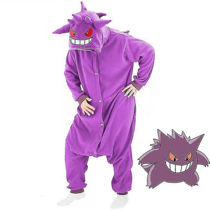 Gengar Costume Onesie Pajamas Halloween Christmas One Piece Kigurumi for Men Women - WELLNGS S.