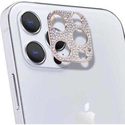 Bling Camera (Rose Gold) Back Cover for iPhone 12 Pro Max Camera, Diamond Protective Sticker Camera Lens Lens Cover for Apple iPhone 12 Pro Max.