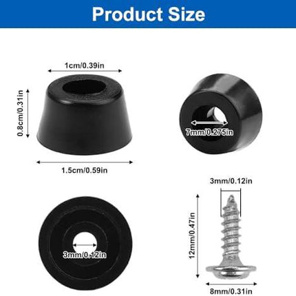 50 pieces rubber feet for cutting boards with stainless steel screws, rubber buffer, screw-proof rubber feet.