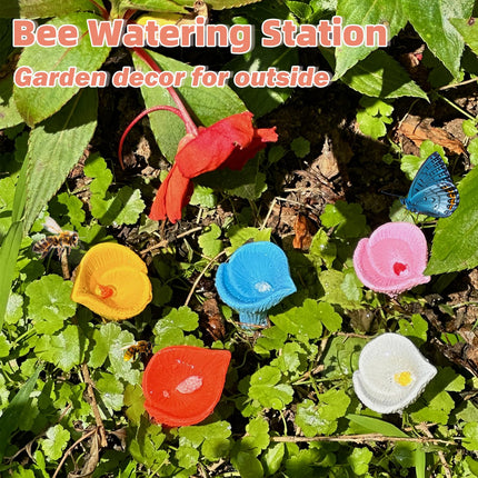 5-pack bee drinking station, garden cup for bees, drinking station for bees and butterflies, bee waterer for outdoor garden decoration blue.