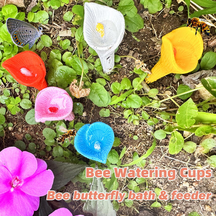 5-pack bee drinking station, garden cup for bees, drinking station for bees and butterflies, bee waterer for outdoor garden decoration blue.
