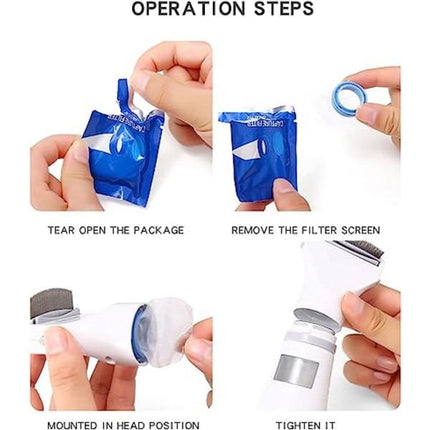 Electric Lice Comb, Vacuum Cleaner with Three Filters for Kids and Pets, Professional Lice Cleaning Tool.