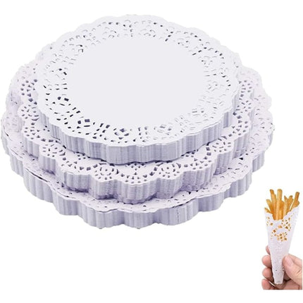 300 Sheets White Lace Paper, Cake Paper (White).