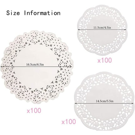 300 Sheets White Lace Paper, Cake Paper (White).