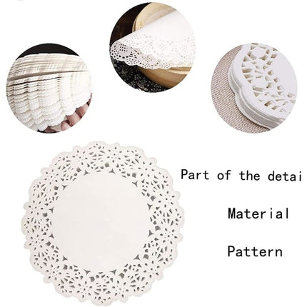 300 Sheets White Lace Paper, Cake Paper (White).