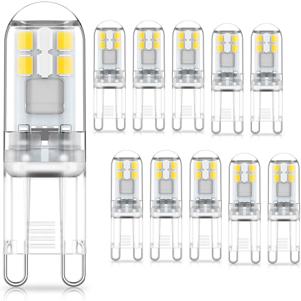 G9 LED bulbs 1.5W equivalent to 20W halogen cool white light 6000K, AC 220-240V, non-dimmable, mini bulb, flicker-free, 10-pack_max.