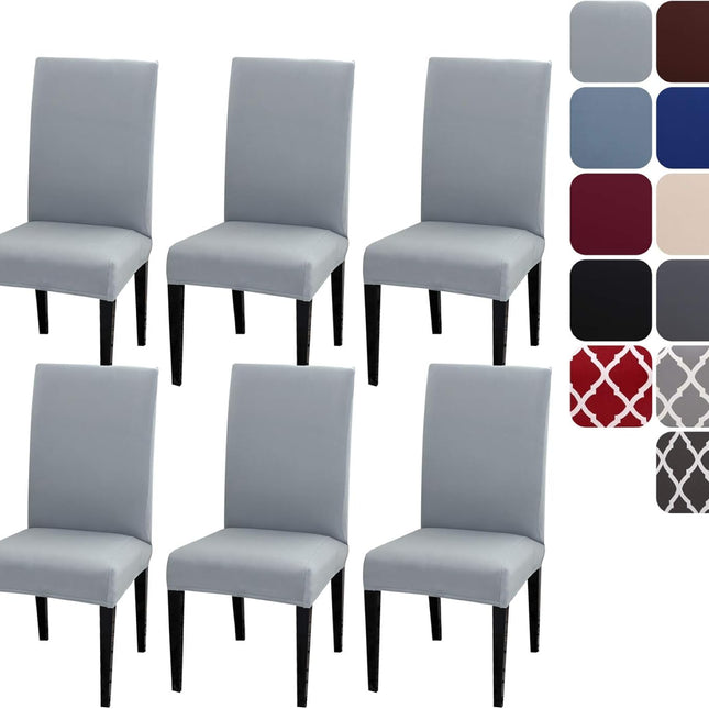 Chair Covers Set of 4 or 6, Stretch Removable Washable Chair Covers Decoration Slipcovers Seat Covers for Hotel Wine Red-tfrf wine Red 6pcs.